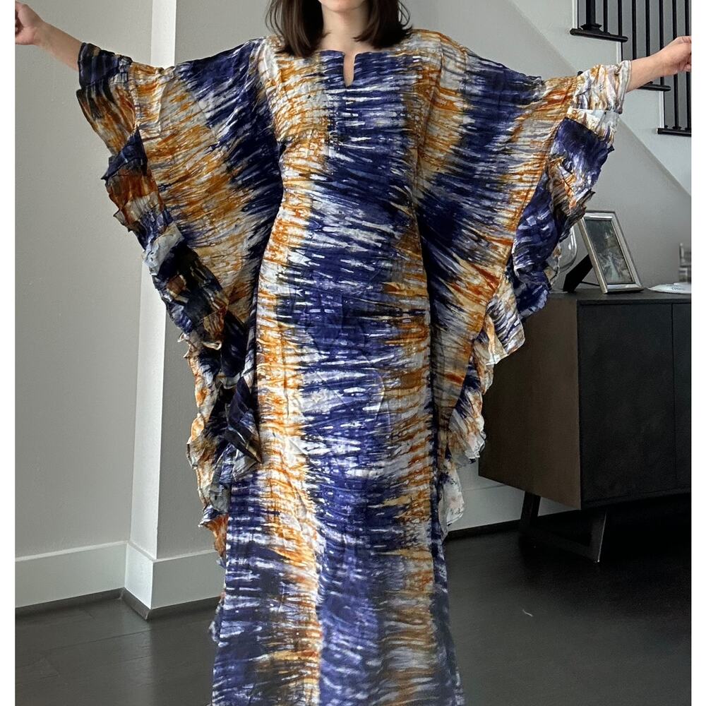 Woman's Tie Dye Kaftan Maxi Dress